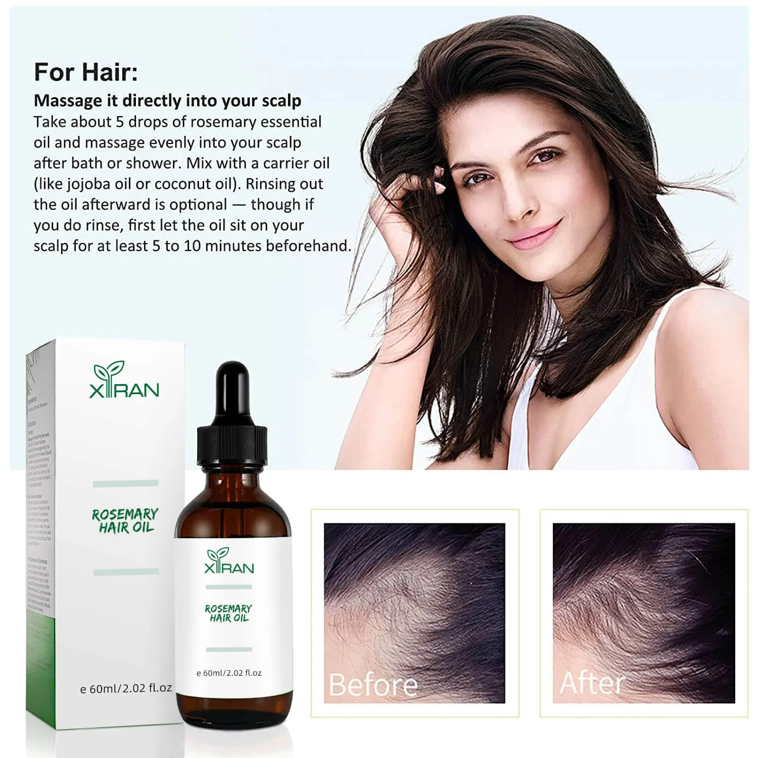 Customized Organic Pure Rosemary Oil For Men Women Anti Hair Loss 