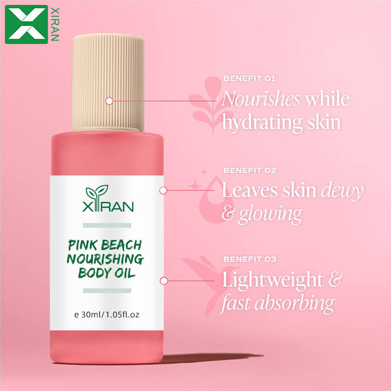 Private Label Vegan Organic Moisturizing Pink Beach Full Body Massage Oil