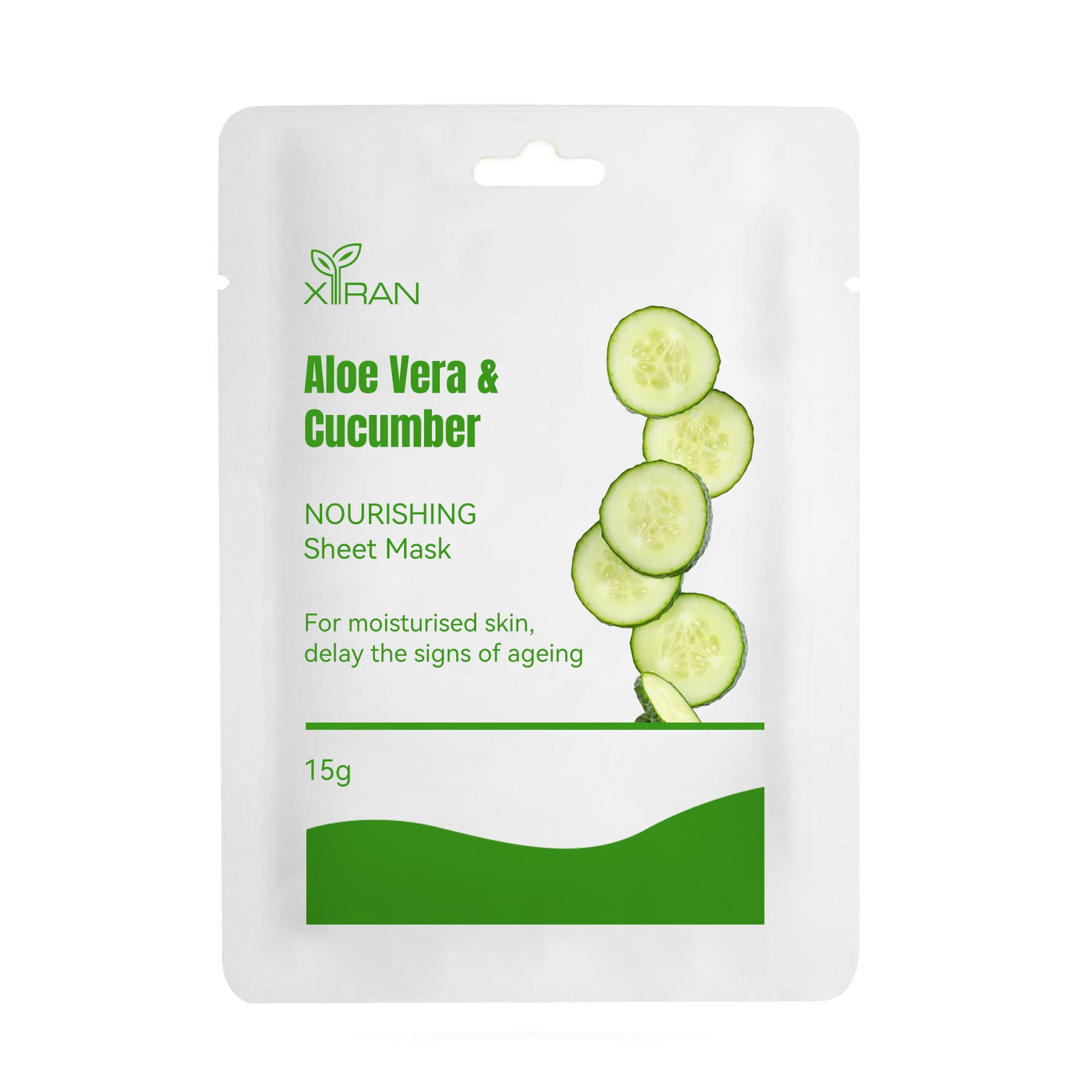 Private Label Aloe Vera & Cucumber Sheet Mask Custom for Soothing Hydrating